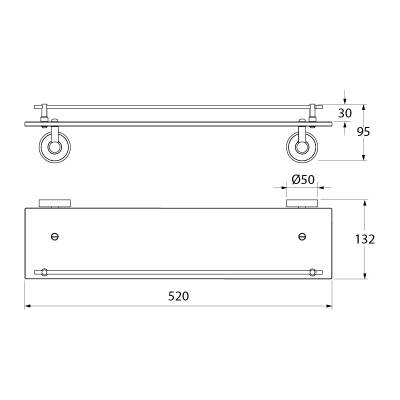 Полка IDDIS Calipso CALMBG0i44 для ванной комнаты. Фото