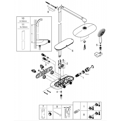 GROHE 26361LS0 Rainshower SmartControl MONO 300 Душевая система с термостатом. Фото