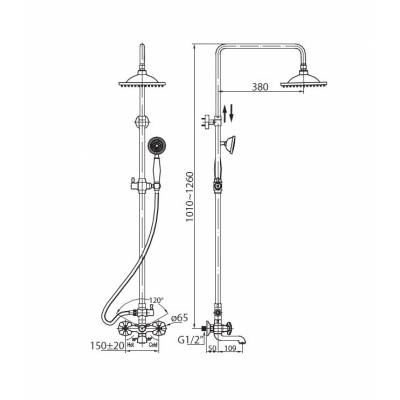 Душевая система BELBAGNO Slip SLI-VSC-CRM. Фото