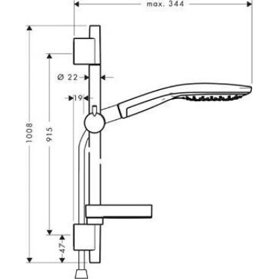 Душевой гарнитур Hansgrohe Raindance Select 150 3iet 90cm хром 27803000. Фото