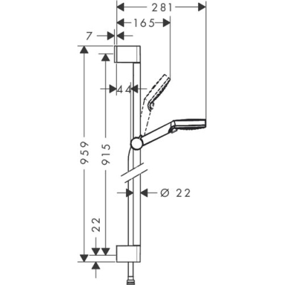 Душевой гарнитур Hansgrohe Crometta Vario 90см 26536400. Фото