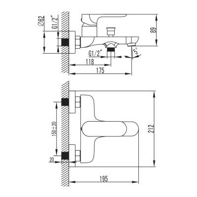 Смеситель для ванны IDDIS Eclipt ECLSB00i02. Фото