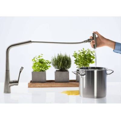 Смеситель для кухни Hansgrohe Metris Select сталь 14884800. Фото