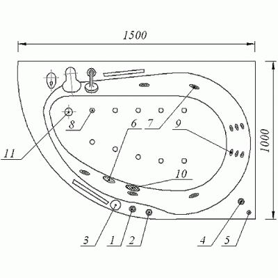 Ванна АКВАТЕК Вирго 150х100 без гидромассажа. Фото