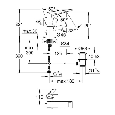 Смеситель для раковины Grohe Allure Brilliant 23109000. Фото