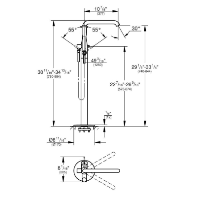 GROHE 23491DA1 Essence New Смеситель для ванны, напольный монтаж, цвет: теплый закат, глянец. Фото