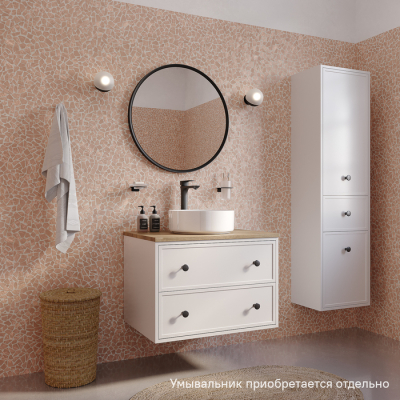 Тумба подвесная со столешницей МДФ дуб верона 70 см белый матовый Torr IDDIS TOR70WVi95K подход. столеш-ца. OPH70BVi89. Фото