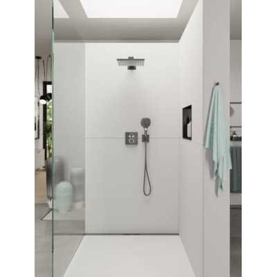 Верхний душ Hansgrohe Raindance E 300 AIR 1jet, 26238340, шлифованный черный хром. Фото