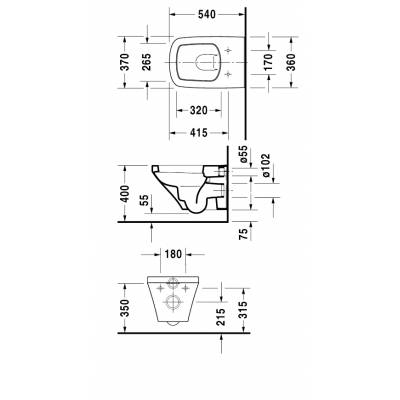 Унитаз подвесной DURAVIT DURASTYLE 2536090000. Фото