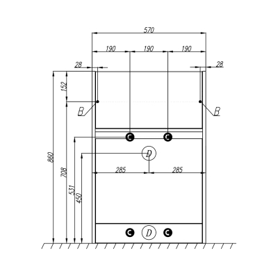 Тумба под раковину для стиральной машины AQUATON Лондри 60 Белый Глянцевый 1A235901LH010. Фото