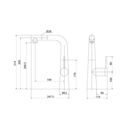 Смеситель для кухни с фильтром и выдвижным изливом черный матовый Pure IDDIS PURBLPFi05. Фото