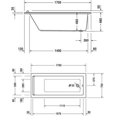 Акриловая ванна DURAVIT Starck New 170х75 700335000000000. Фото