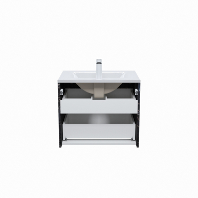 Тумба с умывальником подвесная 60 см белая/черный мрамор Cloud IDDIS CLO60B0i95K подходит ум. 0136000i28. Фото