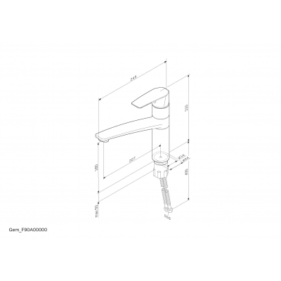 Смеситель для кухни AM.PM Gem F90A00000. Фото