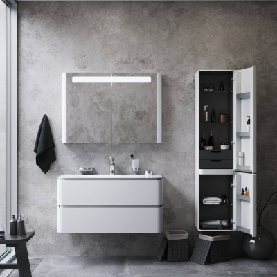 Шкаф-пенал подвесной 40 см, правый, белый глянец AM.PM Sensation M30CHR0406WG. Фото