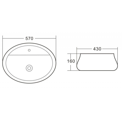 Раковина накладная BELBAGNO 57х43 BB1399. Фото