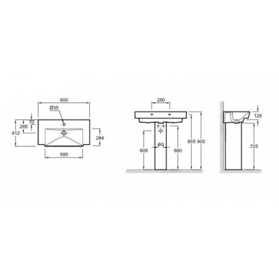 Раковина JACOB DELAFON Reve 80х41 E4803-00. Фото