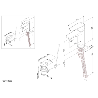 Смеситель для умывальника AM.PM Gem F90A82100. Фото