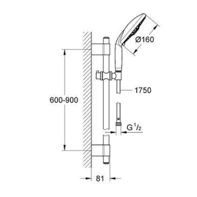 Душевой гарнитур GROHE Rainshower 28770001. Фото