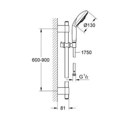 Душевой гарнитур GROHE Rainshower 28769001. Фото