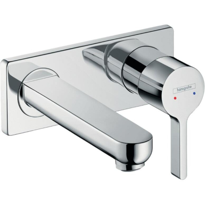 Смеситель для раковины настенный, излив 165мм Hansgrohe Metris S 31162000 хром. Фото