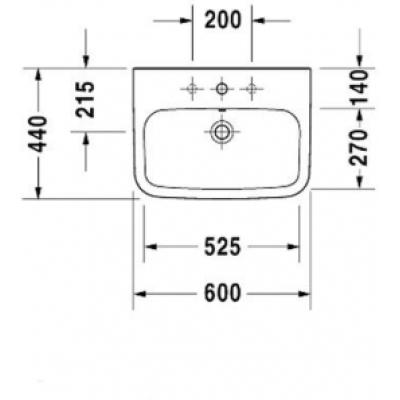 Раковина с переливом DURAVIT DURASTYLE 60х44 2319600000. Фото