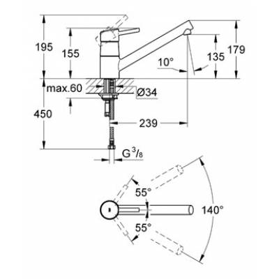 Смеситель для мойки GROHE Concetto New 32659001. Фото