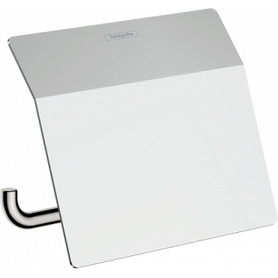 Держатель туалетной бумаги с крышкой AddStoris Hansgrohe 41753000, хром для ванной комнаты. Фото