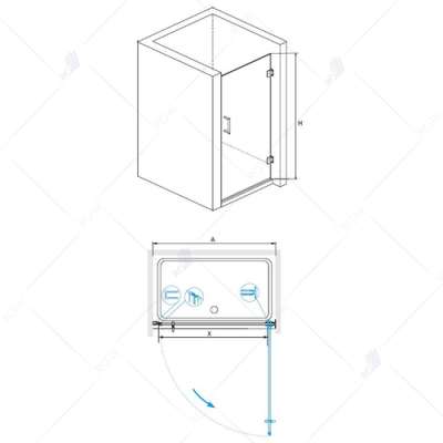 Душевая дверь RGW HOTEL HO-011-B 350601109-14 90 см. Фото