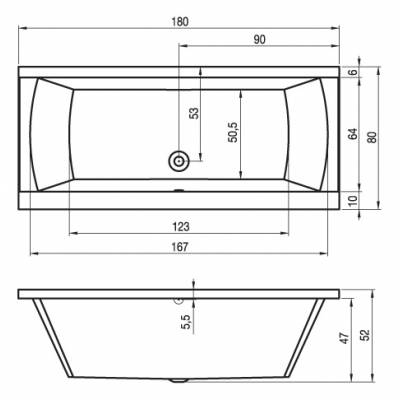 Ванна акриловая RIHO Julia 180х80 BA72005. Фото
