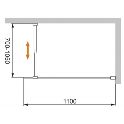 Душевая перегородка CEZARES Liberta LIBERTA-L-1-110-BR-Cr