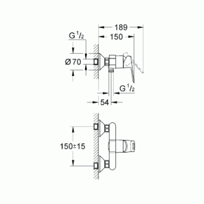 Смеситель для душа GROHE BauLoop 23340000. Фото