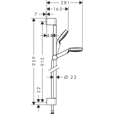 Душевой набор Hansgrohe Crometta 1jet 90 см. 26537400, белый/хром. Фото