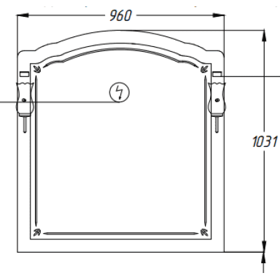 Зеркало со светильниками OPADIRIS Лоренцо 100 нагал. Фото