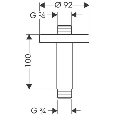 Потолочное подсоединение 3/4 Hansgrohe 27418000. Фото