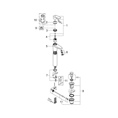 Смеситель для раковины Grohe Eurodisc Сosmopolitan 23055002. Фото