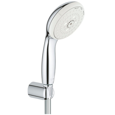 GROHE 27849001 Tempesta New 100 Душевой набор III (круглый ручной душ, настенный держатель, шланг 1750 мм), хром. Фото