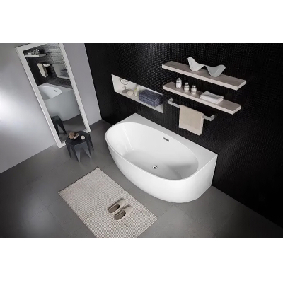 Ванна акриловая Azario CAMBRIDGE 1695х880х580, пристенная, в комплекте с сифоном и металлической рамой CAM17289. Фото