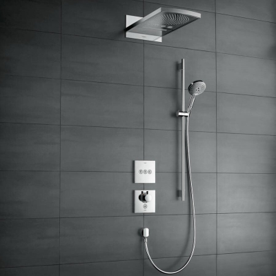 Термостат с запорным клапаном Hansgrohe ShowerSelect Highflow 15761000. Фото