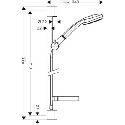 Душевой гарнитур Hansgrohe Croma 100 Multi/Unica 90cm 27774000. Фото