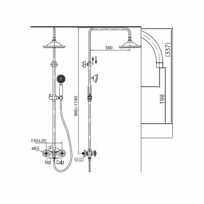 Душевая система BELBAGNO Slip SLI-DOC-CRM. Фото