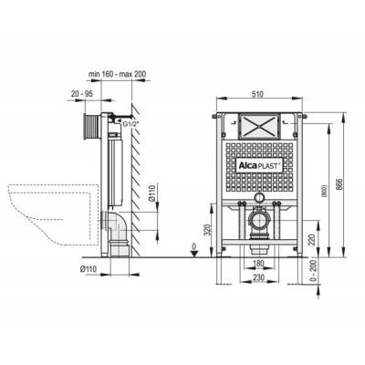 Система инсталляции для унитазов AlcaPlast Sadromodul AM101/850-0001. Фото