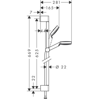 Душевой гарнитур Hansgrohe Crometta 1jet 650 26533400. Фото