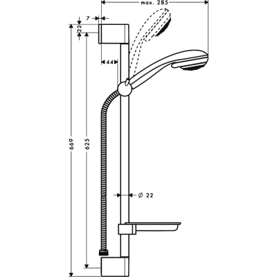 Душевой набор Hansgrohe Crometta 85 Vario Unica/Crometta 65 27764000, хром. Фото