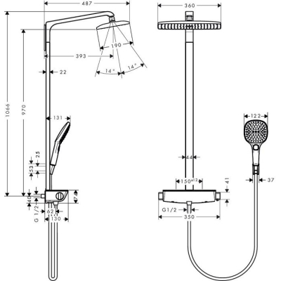 Душевая стойка Hansgrohe Raindance Select Showerpipe хром 27112000. Фото