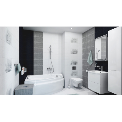 Unitile 010301001886 Декор Камелия 250х400 чёрный 03