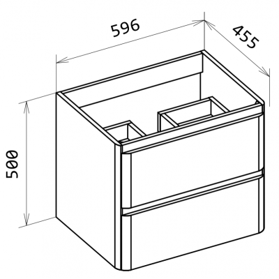 Тумба под раковину подвесная BELBAGNO ALBANO-600-2C-SO-BL Bianco Lucido. Фото