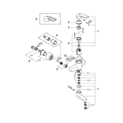 Смеситель для раковины GROHE Euroeco Special 32770000. Фото