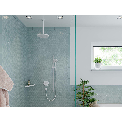 Угловая корзинка AddStoris Hansgrohe 41741000, хром для ванной комнаты. Фото