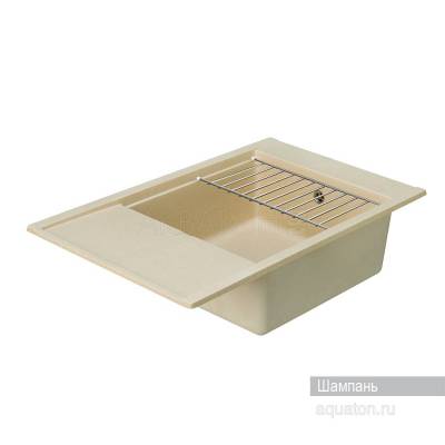 Мойка для кухни Акватон Делия 78 прямоугольная с крылом шампань 1A715132DE290. Фото